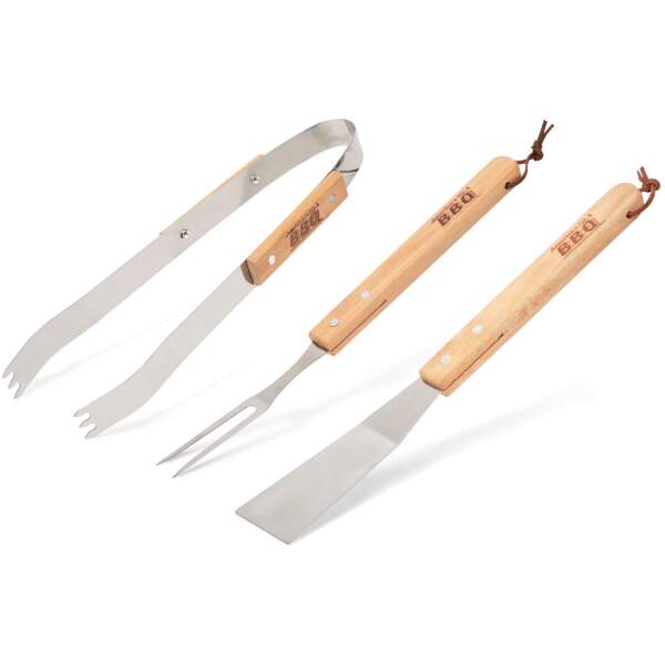 Afbeelding van Grillgereedschapsset - 3-delig - met houten handvat 1 Stuks [56304] - 01 56304 web