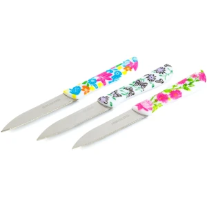 Afbeelding van Keukenmessenset - 16 cm - Bloemenpatroon - 3 stuks / verpakking 1 Stuks [56317] - 01 56317 web