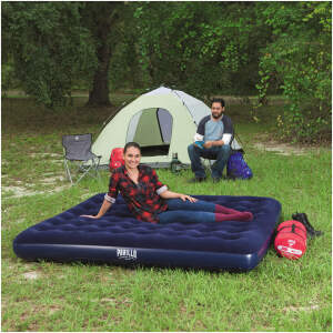 Afbeelding van Opblaasbaar matras - Tweepersoons, Velours - Blauw - 203 x 183 x 22 cm 1 Stuks [56436] - 01 56436 web 1