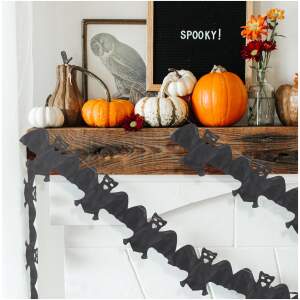 Afbeelding van Halloween papieren slinger - vleermuis - 3 m 1 Stuks [56509B] - 01 56509B web