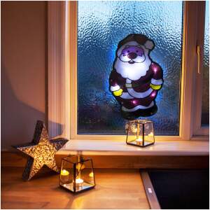 Afbeelding van LED PVC raamdecoratie - Kerstman - 27 x 17 cm - 3 x AAA 1 Stuks [56530E] - 01 56530E web