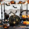 Afbeelding van Halloween pompoen decoratie - 11 cm - zwart met spin - schuim 1 Stuks [56541B] - 01 56541B web