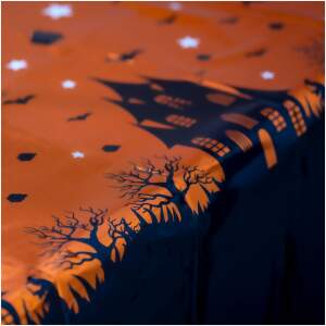 Afbeelding van Halloween tafelkleed - aluminium effect - 137 x 183 cm - kasteel 1 Stuks [56542D] - 01 56542D web