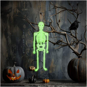 Afbeelding van Halloween fosforescerende decoratie - skelet - 32 x 11 cm 1 Stuks [56545A] - 01 56545A web