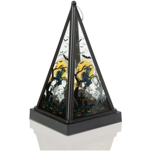 Afbeelding van Halloween LED lantaarn - heks - warm wit - zwart - 9,5 x 9,5 x 17 cm - 2 x AAA 1 Stuks [56549C] - 01 56549C