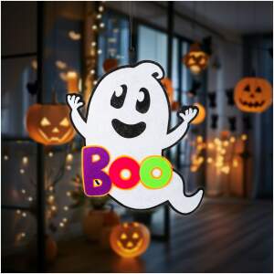 Afbeelding van Halloween decoratie - spook - ophangbaar - vilt - 37 x 34 cm 1 Stuks [56555C] - 01 56555C web
