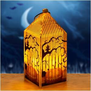 Afbeelding van Halloween LED lantaarn - pompoen - oranje LED - 2 x LR44 - 4 x 4 x 9,5 cm 1 Stuks [56566] - 01 56566 web