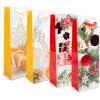 Afbeelding van Flessengeschenkzak - papier, Kerstmis - 360 x 127 x 83 mm - 4 soorten / verpakking 12 Stuks [57108J] - 01