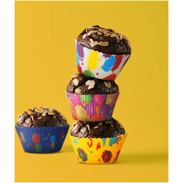 Afbeelding van Muffinpapierset - feest - 100 stuks / pak 1 Stuks [57168D] - 01 57168D web