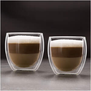 Afbeelding van Dubbelwandige, doorzichtige cappuccino-glazen beker - 250 ml - 2 stuks / verpakking 1 Stuks [57176J] - 01