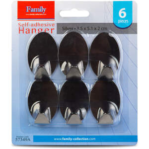 Afbeelding van Zelfklevende hanger - roestvrij staal - 6 stuks / verpakking 1 Stuks [57349A] - 01 57349A web 1