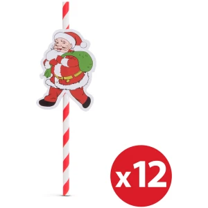 Afbeelding van Papieren rietje - Kerstmis - 197 x 6 mm - 12 stuks / verpakking 1 Stuks [57603D] - 01 57603D web 1