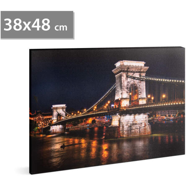 Afbeelding van LED-wandlamp - "Lánchíd" - 2 x AA, 38 x 48 cm 1 Stuks [58018G] - 01 58018G web