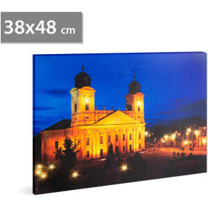 Afbeelding van LED-wandlamp - "Grote Kerk Debrecen" - 3 x AA, 38 x 48 cm 1 Stuks [58018K] - 01 58018K web