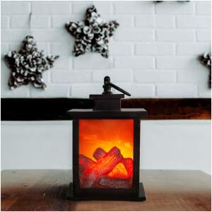 Afbeelding van LED decorhaard - met batterij - 12 x 12 x 18,5 cm 1 Stuks [58044] - 01 58044 web