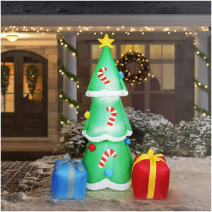 Afbeelding van Opblaasbare kerstboom - 180 cm - IP44 - 12 witte LED's - 100 - 240 V 1 Stuks [58067E] - 01 58067E web