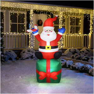 Afbeelding van Opblaasbare Kerstman - 180 cm - IP44 - 6 witte LED's - 100 - 240 V 1 Stuks [58067F] - 01 58067F web