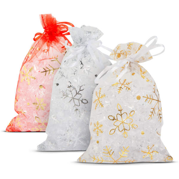 Afbeelding van Organza cadeauzakje - 3 soorten - 10 x 15 cm 12 Stuks [58078A] - 01 58078A web