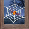 Afbeelding van Spinnenweb met spin - Halloween decoratie - wit 1 Stuks [58101] - 01 58101 web