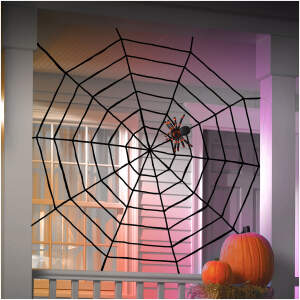 Afbeelding van Pluche spinnenweb - Halloween decoratie - 200 cm - zwart 1 Stuks [58102] - 01 58102 web