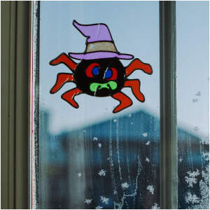 Afbeelding van Halloween raamdecoratie - kleurrijke, glinsterende spin 1 Stuks [58107D] - 01 58107D web