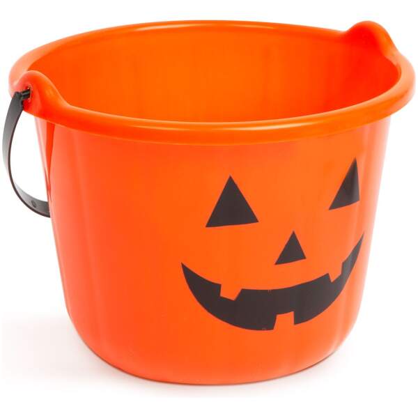 Afbeelding van Halloween plastic emmer - pompoenpatroon - 20 x 15 cm 1 Stuks [58115] - 01 58115 web