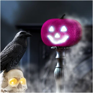 Afbeelding van Halloween RGB LED decor - schuimpompoen - paars - 11 cm 1 Stuks [58162D] - 01 58162D web