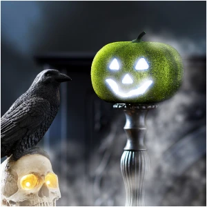 Afbeelding van Halloween RGB LED decor - schuimpompoen - groen - 11 cm 1 Stuks [58162E] - 01 58162E web