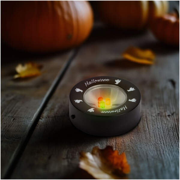Afbeelding van Halloween LED sfeerverlichting - 3 LED - 3 x AAA - zwart, spookachtig 1 Stuks [58178C] - 01 58178C web