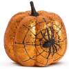 Afbeelding van Halloween pompoendecoratie - oranje glitter - met spinnenweb - 15 cm 1 Stuks [58179A] - 01 58179A web