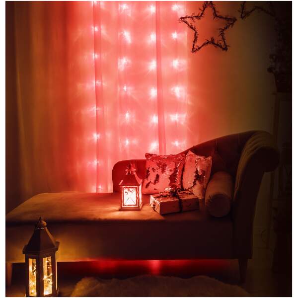 Afbeelding van Lichtgordijn - 48 rode LED's - 60 x 120 cm - 2 x AA 1 Stuks [58187] - 01 58187 web