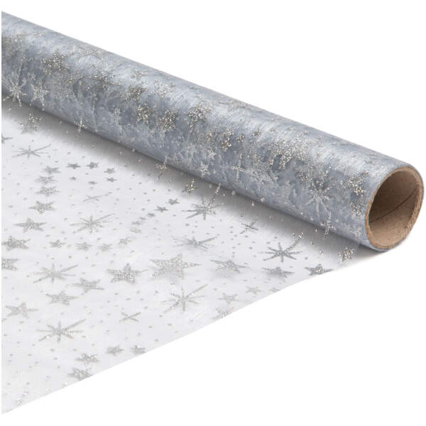 Afbeelding van Kersttafelloper - grijs / zilver - 180 x 28 cm 1 Stuks [58200G] - 01 58200G web