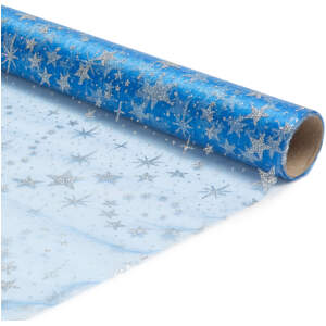 Afbeelding van Kersttafelloper - lichtblauw / zilver - 180 x 28 cm 1 Stuks [58200H] - 01 58200H web