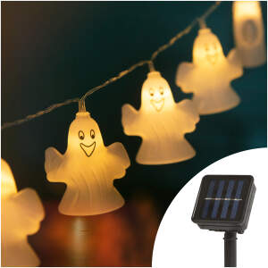 Afbeelding van LED-zonnelichtsnoer - spook - 10 LED's - 1,1 meter - warm wit - 3 x AA 1 Stuks [58222B] - 01 58222B web