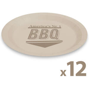 Afbeelding van Set papieren borden - BBQ - 23 cm - 12 stuks / pak 1 Stuks [58235D] - 01 58235D web