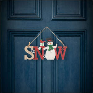 Afbeelding van Houten kerstdecoratie - sneeuwpop - met hanger - 17 x 9 cm 1 Stuks [58250B] - 01 58250B web