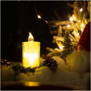 Afbeelding van LED kaars decor - 7,5 x 3,6 cm - warm wit - kunststof 1 Stuks [58260] - 01 58260 web