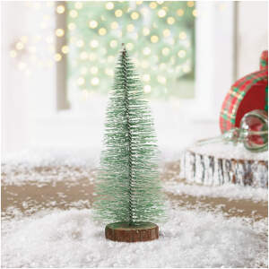 Afbeelding van Mini decoratieve kunstkerstboom - 25 cm - besneeuwd, groen 1 Stuks [58269B] - 01 58269B web