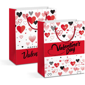 Afbeelding van Cadeauzakje - papier - 114 x 64 x 146 mm - 2 soorten / verpakking 12 Stuks [58305] - 01 58305 web