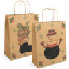 Afbeelding van Cadeauzakje - papier, "Craft" - 265 x 127 x 330 mm - 2 soorten / verpakking 12 Stuks [58316] - 01