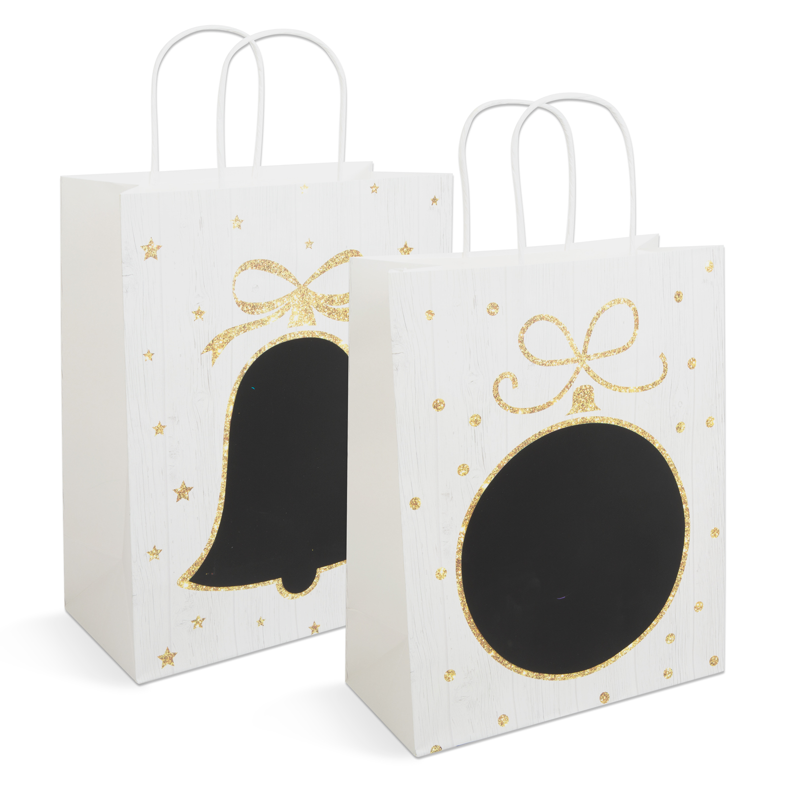 Afbeelding van Cadeauzakje - papier, "Craft" - 265 x 127 x 330 mm - 2 soorten / verpakking - 12 stuks / verpakking