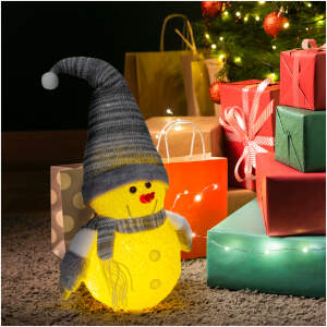 Afbeelding van Kerst sneeuwpop met LED - 35 cm - 3 x AA 1 Stuks [58375B] - 01 58375B web