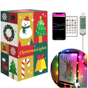 Afbeelding van Slimme lichtslinger - ster - USB - 20 RGBIC LED's - 2 m - bluetooth 1 Stuks [58381B] - 01 58381B web