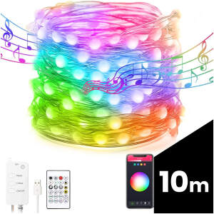 Afbeelding van Slimme lichtslinger - USB - 66 RGB LED's - 10 m - Bluetooth 1 Stuks [58382B] - 01 58382B web