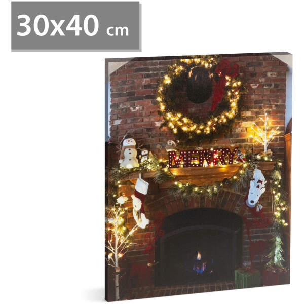 Afbeelding van Kerst LED-afbeelding - met ophanging, 2 x AA, 30 x 40 cm 1 Stuks [58467] - 01 58467 web