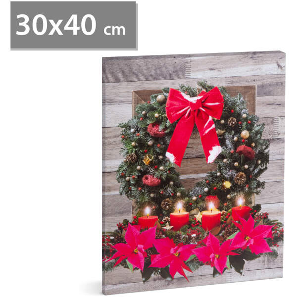 Afbeelding van Kerst LED-afbeelding - met ophanging, 2 x AA, 30 x 40 cm 1 Stuks [58468] - 01 58468 web