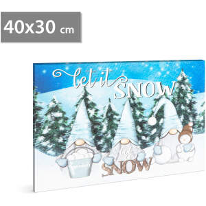 Afbeelding van LED-afbeelding - "Laat het sneeuwen" - 2 x AA, 40 x 30 cm 1 Stuks [58479] - 01 58479 web