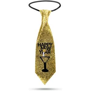Afbeelding van Kerststropdas - gouden glitter - 41 x 11 cm 1 Stuks [58510B] - 01 58510B web