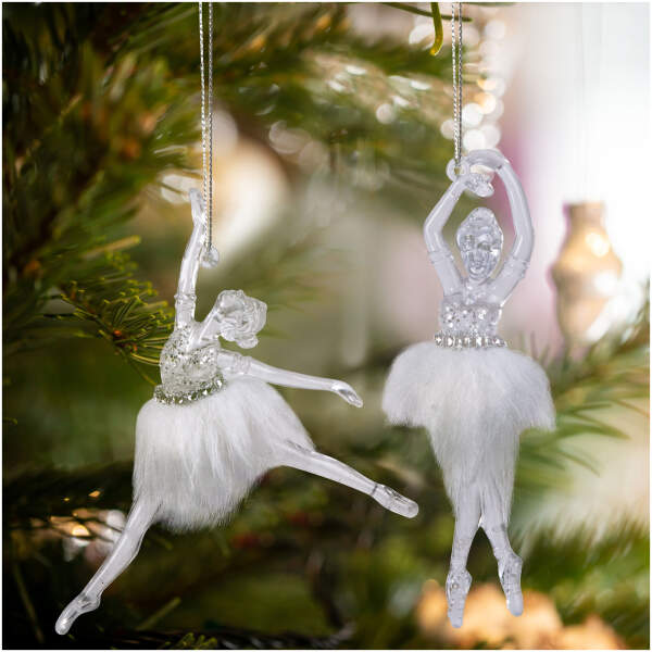Afbeelding van Kerstversiering - acryl balletdanseres - 14 x 4 x 4 cm - 2 stuks / verpakking 1 Stuks [58512] - 01 58512 web