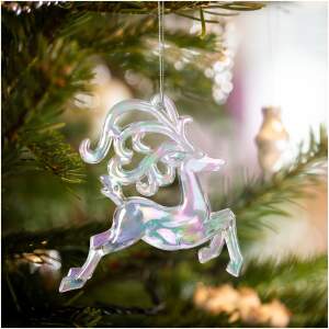 Afbeelding van Kerstversiering - iriserend, acryl rendier - 120 x 120 x 15 mm 1 Stuks [58515] - 01 58515 web